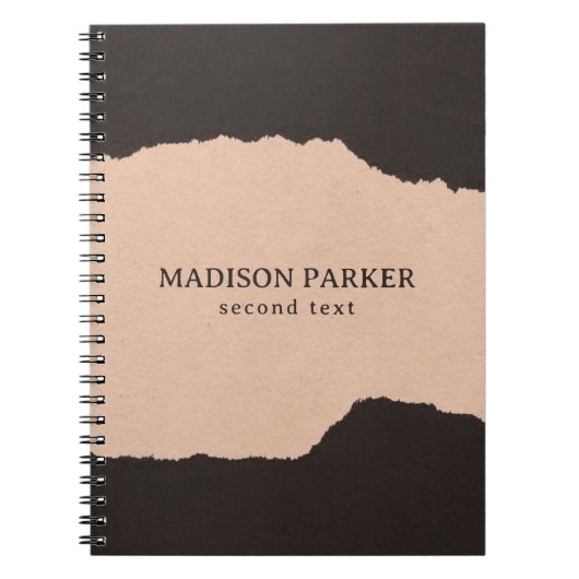 ブラックアンドベージュ紙 ノートブック (正面)