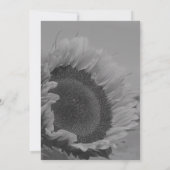 ブラックアンドホワイトのひまわりパーティー 招待状 (裏面)
