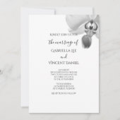 ブラックアンドホワイトのオーキッドの結婚式 招待状 (正面)