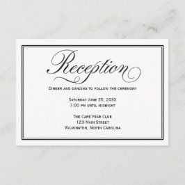 ブラックアンドホワイトのカリグラフィー結婚式の招待状カード エンクロージャーカード