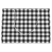 ブラックアンドホワイトのギンガムチェックのルースドファームハウススタイル ラージペーパーバッグ (正面)