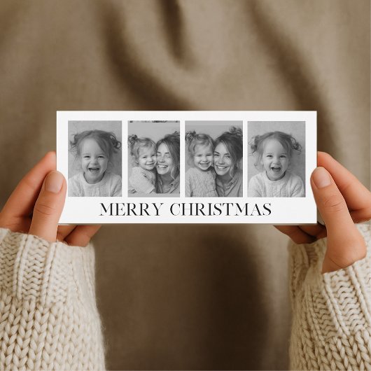 ブラックアンドホワイトのコラージュ写真 メリークリスマス