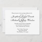 ブラックアンドホワイトのゼブラ柄 オーダーメイドウェディング 招待状 (裏面)