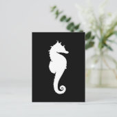 ブラックアンドホワイトのタツノオトシゴ ポストカード (スタンド正面)