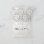 ブラックアンドホワイトのダマスク感謝カード サンキューカード (内部)
