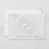 ブラックアンドホワイトのダマスク柄マッチングRSVPカード 出欠カード (裏面)