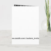 ブラックアンドホワイトのダマスク 招待状 (裏面)