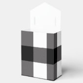 ブラックアンドホワイトのチェック柄のスクエア バッファロープレイド フェイバーボックス (オープン)