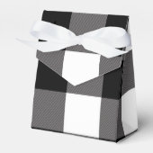 ブラックアンドホワイトのチェック柄のスクエア バッファロープレイド フェイバーボックス (正面サイド)