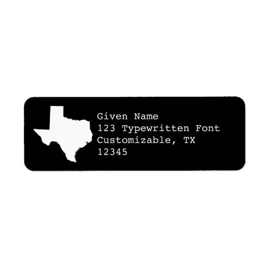 ブラックアンドホワイトのテキサス ラベル (正面)