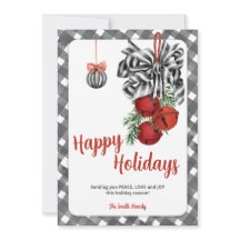 ブラックアンドホワイトのノエルクリスマスカード