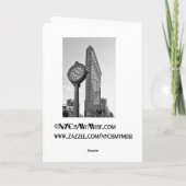 ブラックアンドホワイトのフラットアイアンビルと時計2 カード (裏面)