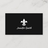 ブラックアンドホワイトのフルール・ド・リス 名刺 (正面)