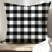 ブラックアンドホワイトのルースチックバフファロープライドチェック クッション