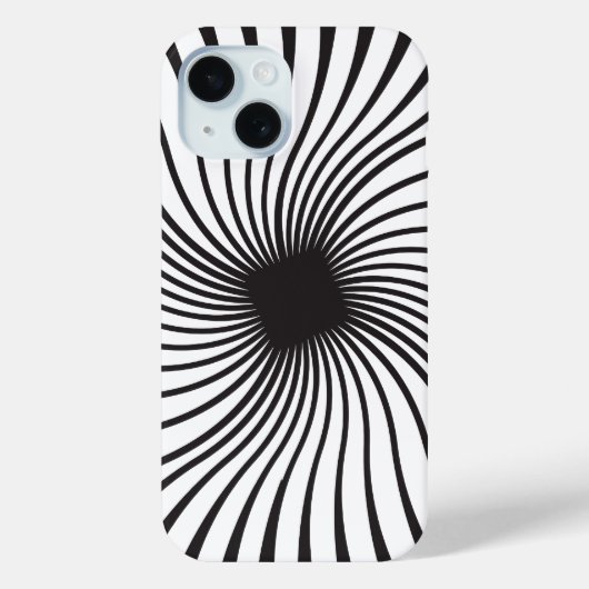 ブラックアンドホワイトの万華鏡デザイン Case-Mate iPhoneケース (裏面)