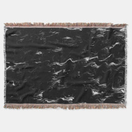 ブラックアンドホワイトの大理石アート スローブランケット