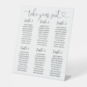 ブラックアンドホワイトの席次表テーブルナンバー 台座サイン (正面)