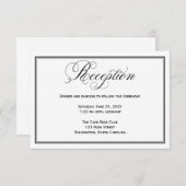 ブラックアンドホワイトの結婚式の披露宴詳細カード エンクロージャーカード (正面/裏面)