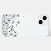 ブラックアンドホワイトの野の花iPhone 14ケース Case-Mate iPhoneケース (裏面 (横))