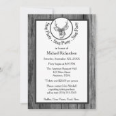 ブラックアンドホワイトの鹿のスタッグパーティー 招待状 (正面)