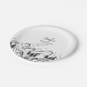 ブラックアンドホワイトキャンプブライダルシャワー ペーパープレート (アングル)