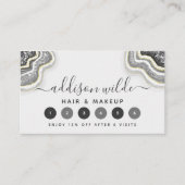 ブラックアンドホワイトグリッターアゲテジオデラックスシック ロイヤリティカード (正面)