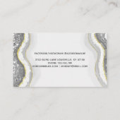 ブラックアンドホワイトグリッターアゲテジオデラックスシック 予約カード (裏面)