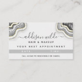 ブラックアンドホワイトグリッターアゲテジオデラックスシック 予約カード (正面)