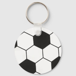 ブラックアンドホワイトサッカーボール幾何学模様 キーホルダー