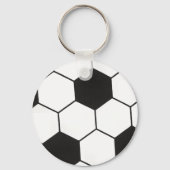 ブラックアンドホワイトサッカーボール幾何学模様 キーホルダー (裏面)