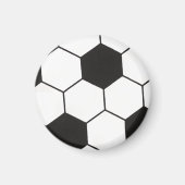 ブラックアンドホワイトサッカーボール幾何学模様 マグネット (正面)