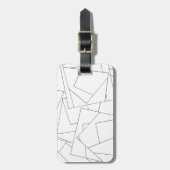 ブラックアンドホワイトジオメトリックモダンバウハウス ラゲッジタグ (正面縦)