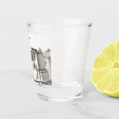 ブラックアンドホワイトスカイラインニューヨークシティスケッチ ショットグラス (右)