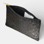 ブラックアンドホワイトスパークリーグリッターゴシックグラムラグジュアリー アクセサリーポーチ (見開き)