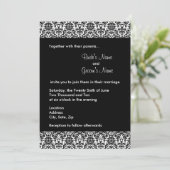 ブラックアンドホワイトダマスク結婚式招待状 招待状 (スタンド正面)