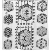 ブラックアンドホワイトトライアングルファームハウス シャワーカーテン (正面)