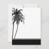 ブラックアンドホワイトトロピカルパームス招待状RSVP 出欠カード (裏面)
