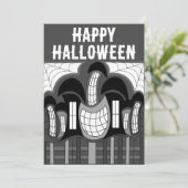 ブラックアンドホワイトハ幽霊のよく出るウスハローウィンパーティ 招待状 (スタンド正面)