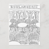 ブラックアンドホワイトパリカフェブランジェリーハガキ インビテーションポストカード (正面)