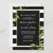 ブラックアンドホワイトビーズアワーゲスト結婚式招待状 招待状 (正面)