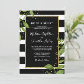 ブラックアンドホワイトビーズアワーゲスト結婚式招待状 招待状 (スタンド正面)