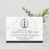 ブラックアンドホワイトビーチライトハウス | 結婚s 招待状 (スタンド正面)