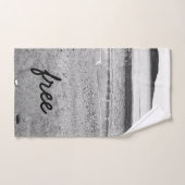 ブラックアンドホワイトフリーサンドビーチ バスタオルセット (ハンドタオル)