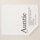 ブラックアンドホワイトモダンおもしろいアカッコいいントティ引用文 シェルパブランケット (正面(横))