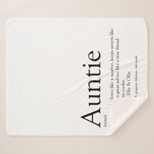 ブラックアンドホワイトモダンおもしろいアカッコいいントティ引用文 シェルパブランケット (正面(横))