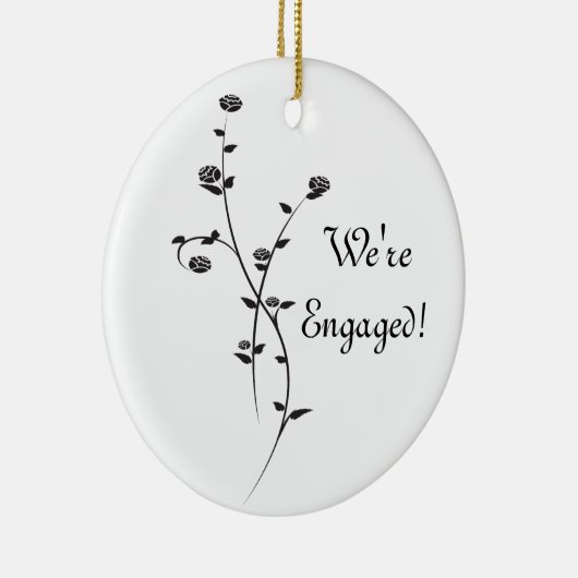 ブラックアンドホワイトローゼス婚約 セラミックオーナメント (右)