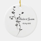 ブラックアンドホワイトローゼス婚約 セラミックオーナメント (裏面)