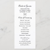 ブラックアンドホワイトローゼス結婚式 プログラム (裏面)