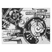 ブラックアンドホワイト幾何学アート4 テーブルクロス (正面(横))