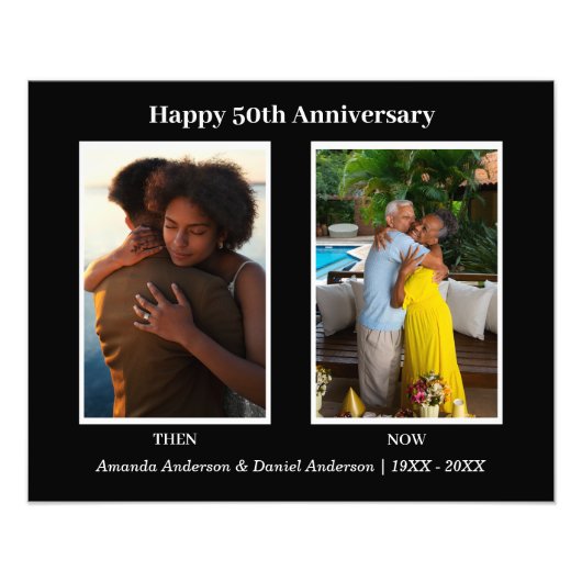 ブラックアンドホワイト2周年記念写真コラージュ フォトプリント (正面)